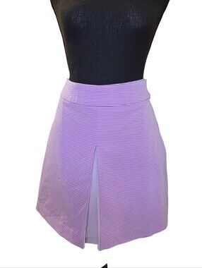 Puma Lilac Striped Front-Slit Mini Skirt